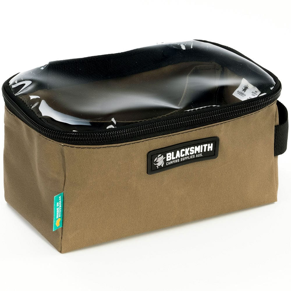 Blacksmith Camping Supplies Coffee Kit Bag Khaki / Clear Top Australian Made Coffee Kit Bag